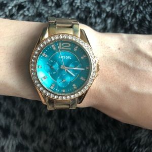 Riley Turquoise Dial Rose Gold-tone Ladies Watch